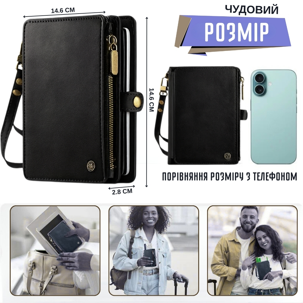 Гаманець-органайзер для паспорта та карток з RFID-захистом