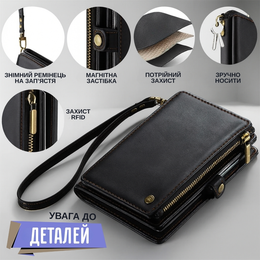 Гаманець-органайзер для паспорта та карток з RFID-захистом